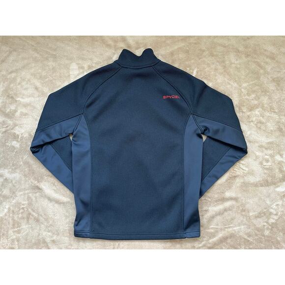 Spyder Fleece Lined Sweater Quarter Zip Men’s Size Large‎ Black Ski - Picture 3 of 7